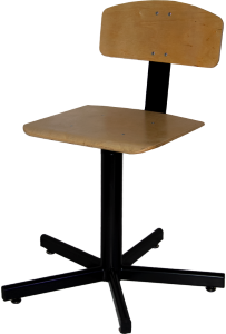 Промышленный винтовой стул с деревянным сидением и спинкой СтПД-01