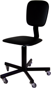 Промышленный винтовой стул с трапециевидным сидением СтПТ-02 на колесах
