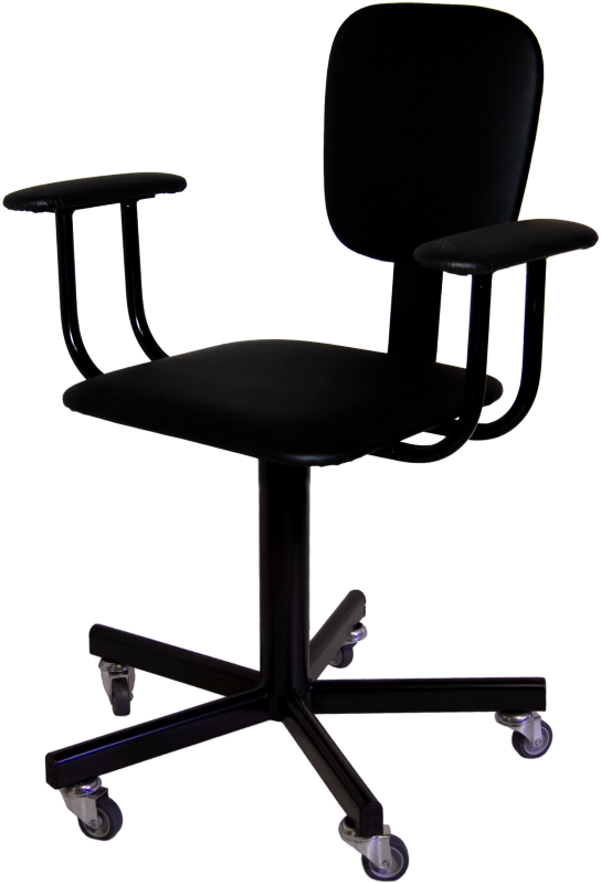 Стул промышленный винтовой СтПП-01-1 с подлокотниками на колесах